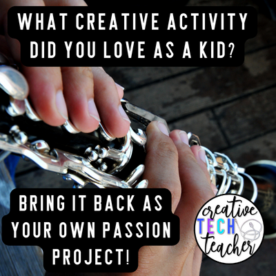 What creative activity did you love as a kid? Bring it back as your own passion project! Kid playing clarinet